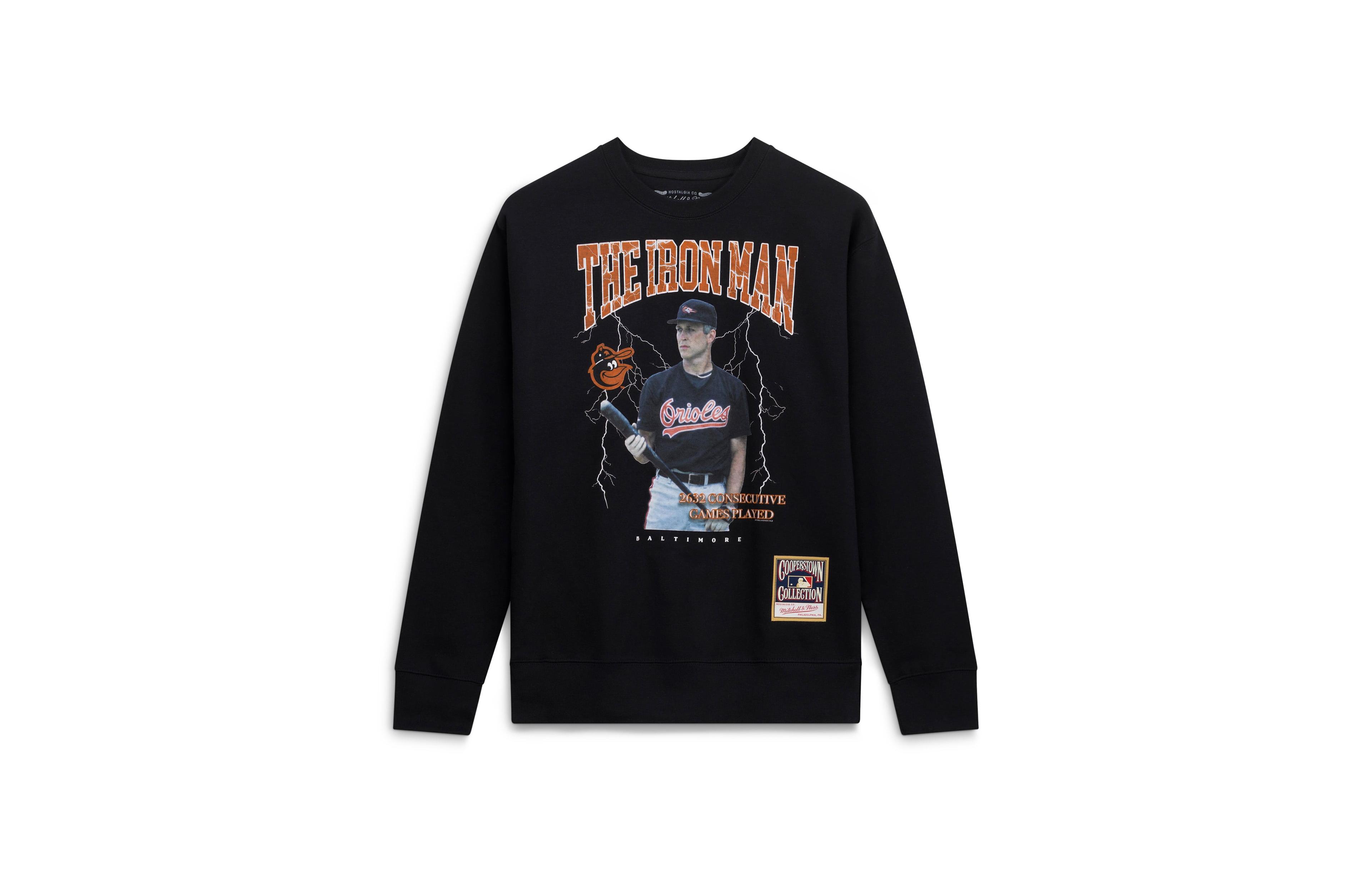 Men's Mitchell & Ness Cal Ripken Jr. Black Baltimore Orioles Cooperstown Collection Nickname Player Graphic Sweatshirt