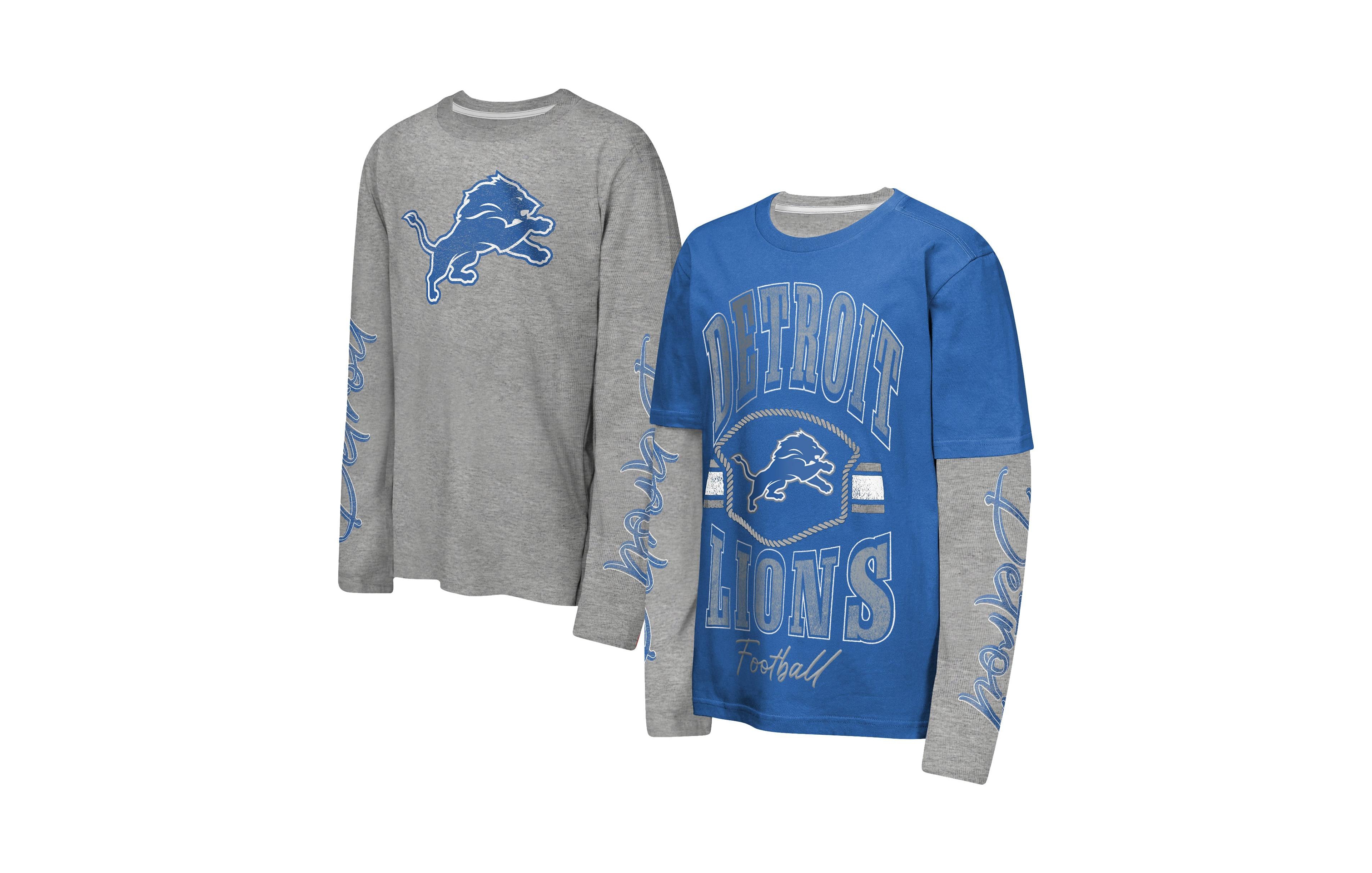 Outerstuff Preschool Blue/Silver Detroit Lions Motion Combo Set T-shirts