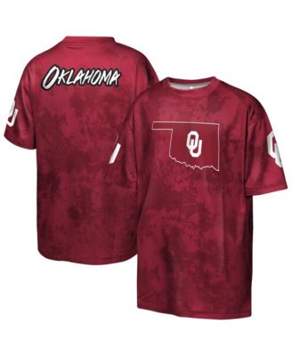 Big Boys and Girls Crimson Oklahoma Sooners Off-Side Sublimated T-Shirt