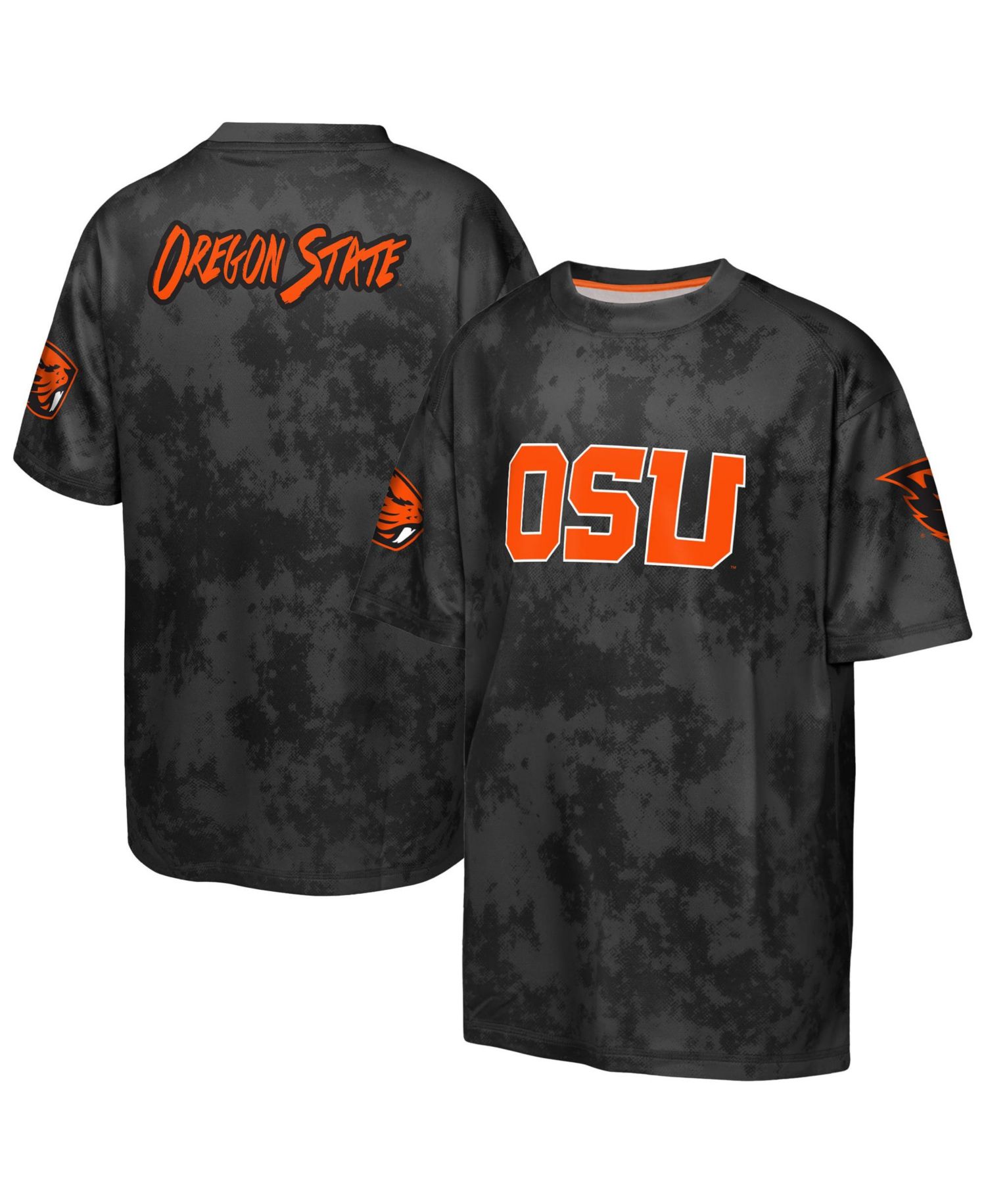 Big Boys and Girls Black Oregon State Beavers Off-Side Sublimated T-Shirt