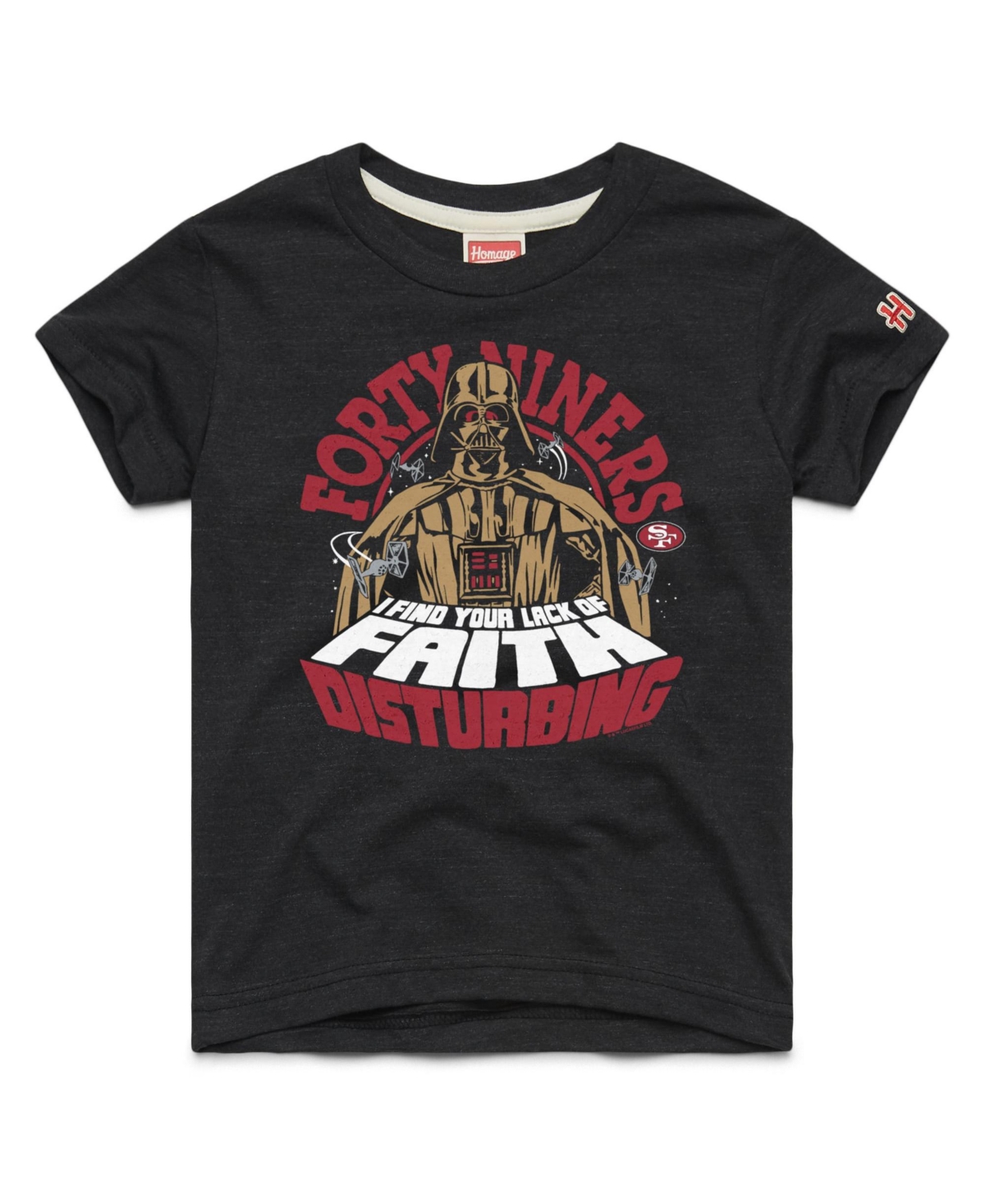 Big Boys and Girls Homage Black San Francisco 49ers Star Wars x Nfl Tri-Blend T-Shirt