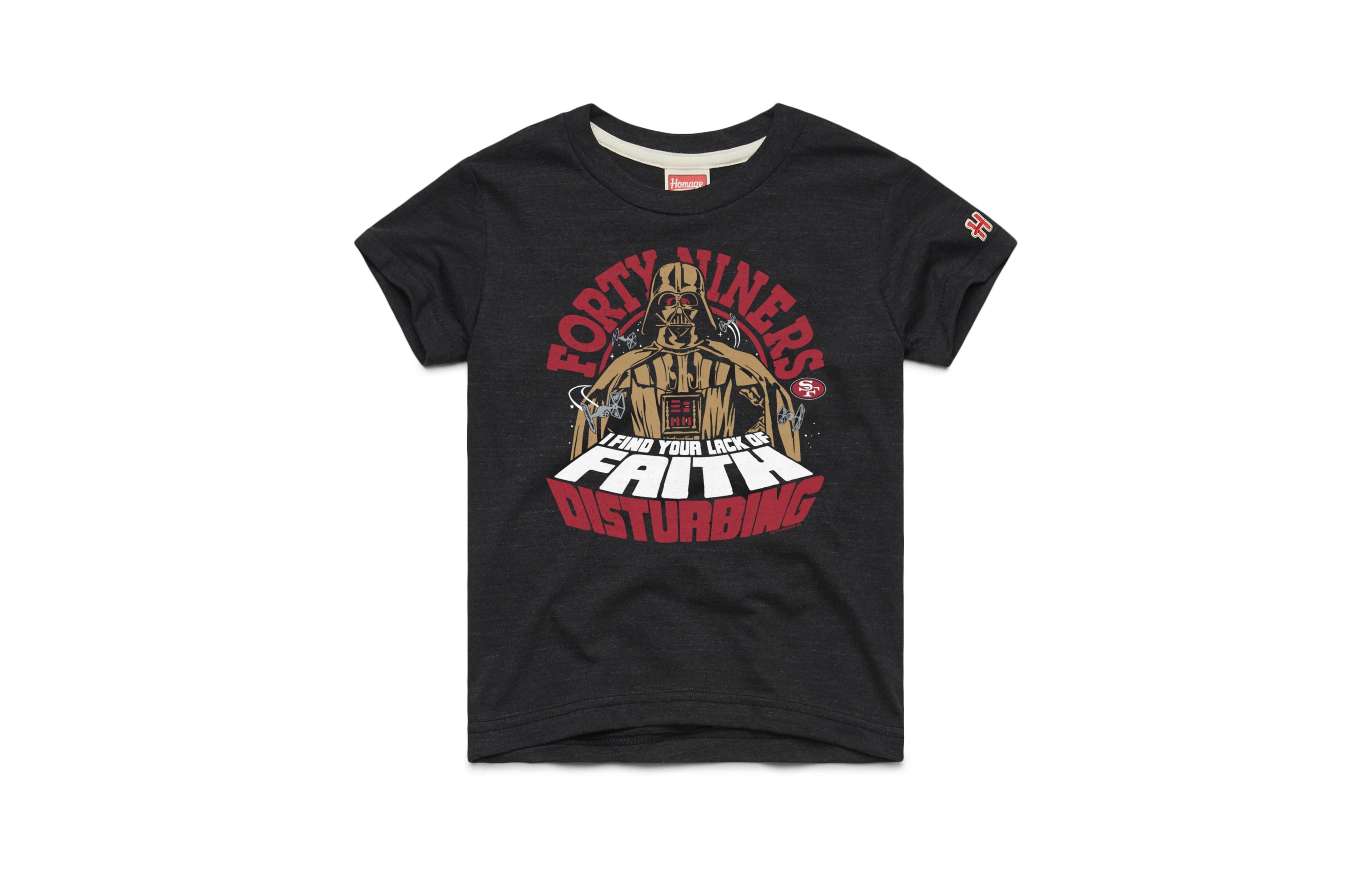 Big Boys and Girls Homage Black San Francisco 49ers Star Wars x Nfl Tri-Blend T-Shirt