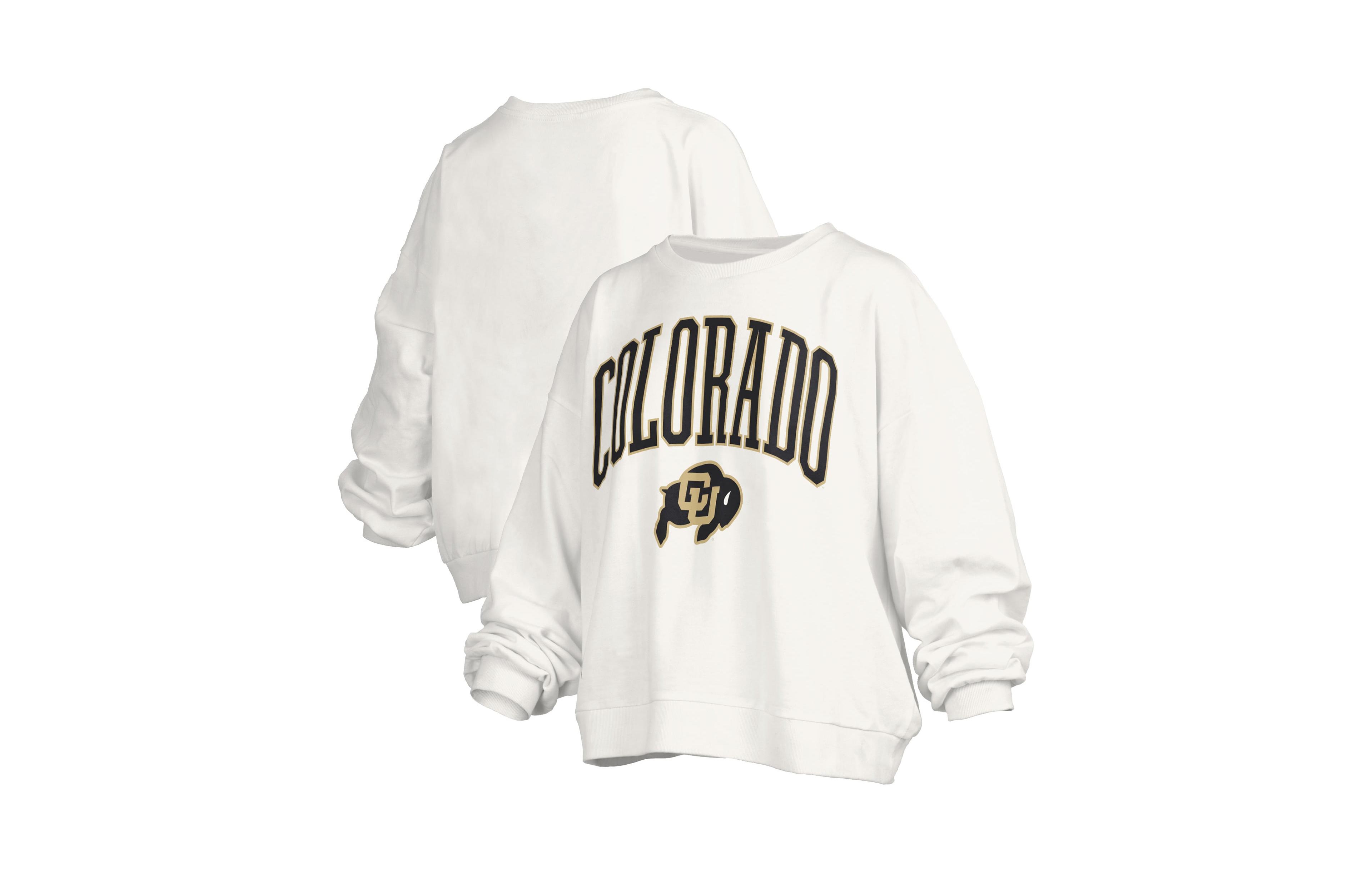 Pressbox Women's White Colorado Buffaloes Janise Fleece Sweatshirt