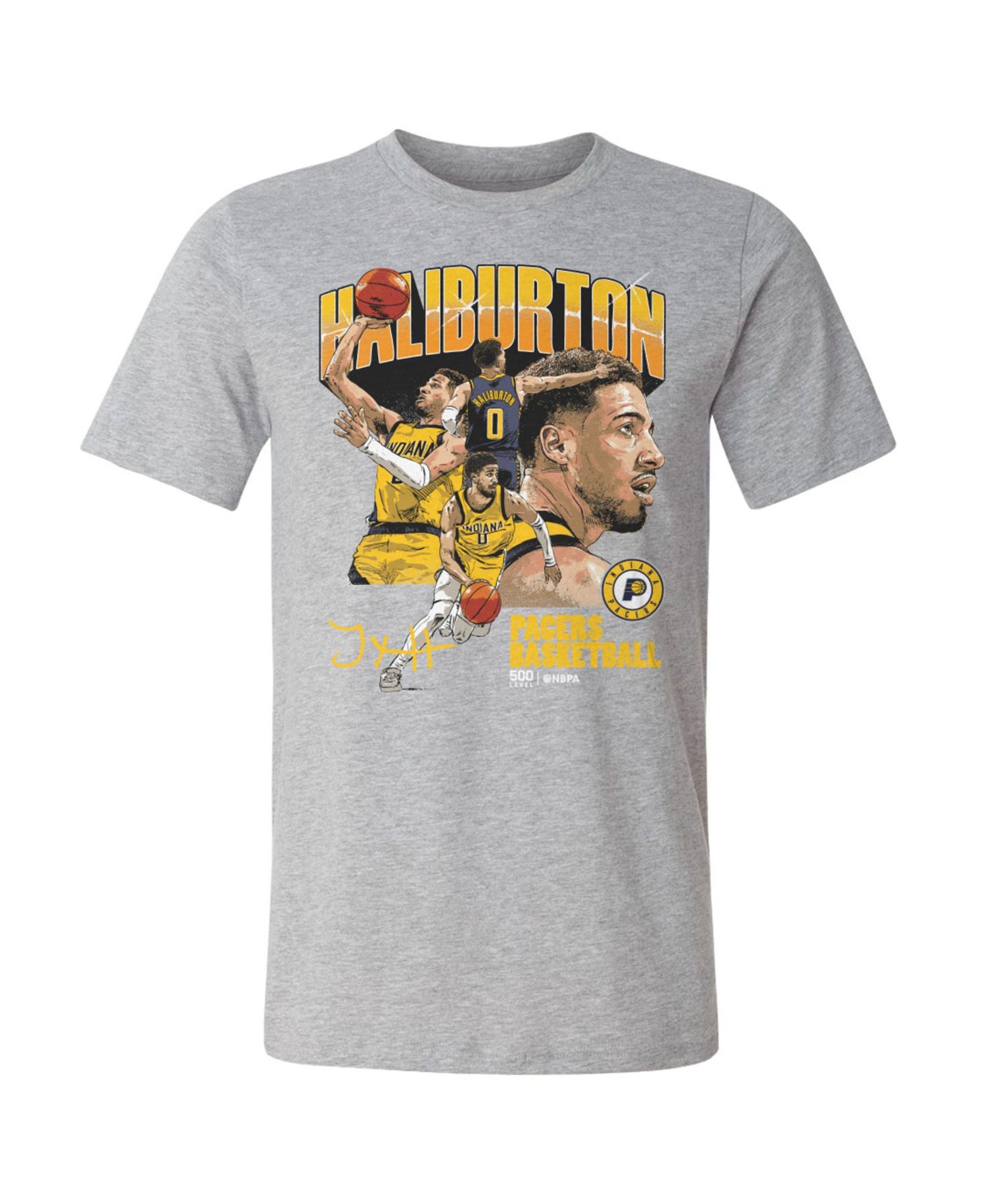Men's Tyrese Haliburton Heather Gray Indiana Pacers Collage T-Shirt