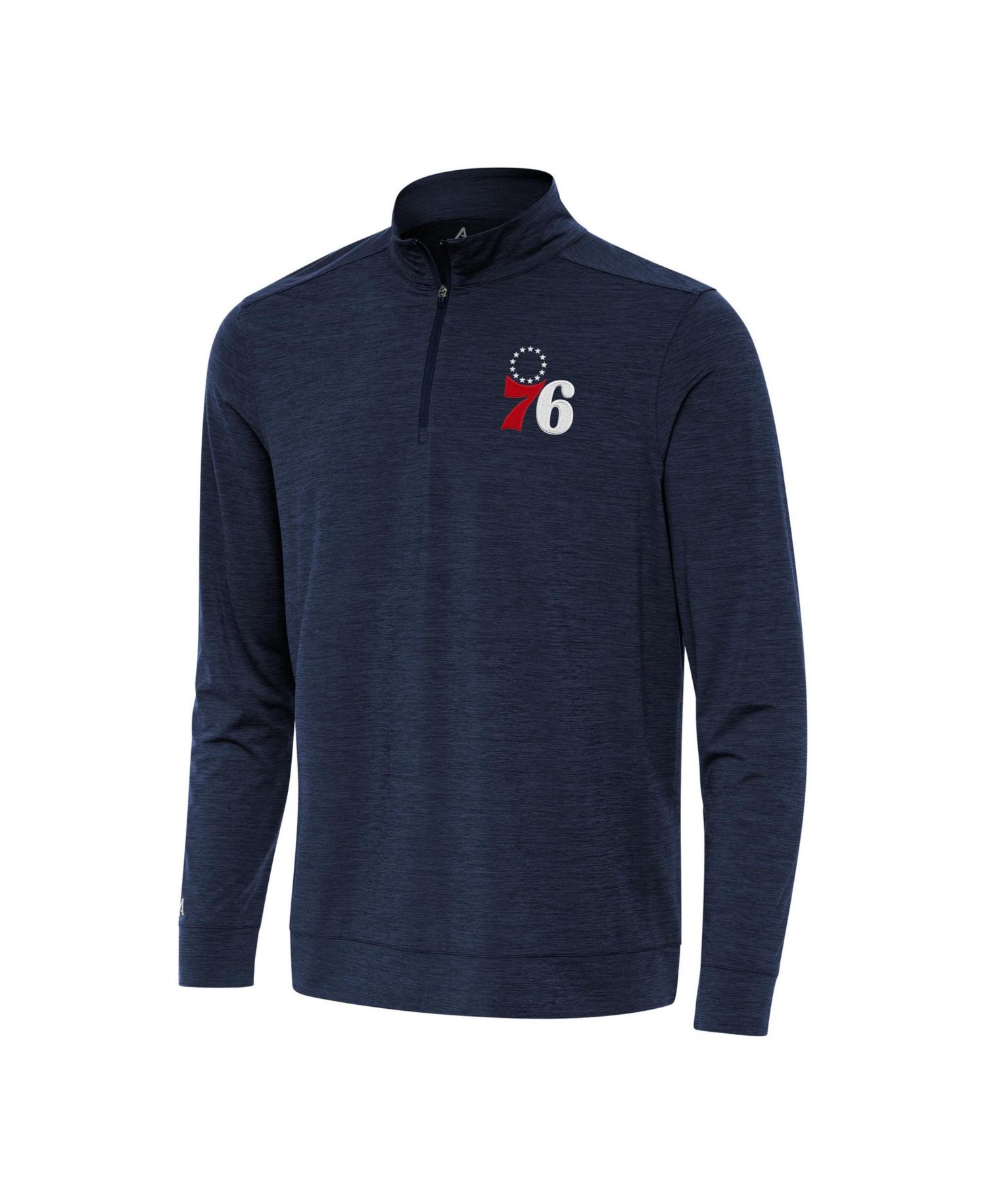 Men's Heather Navy Philadelphia 76ers Bright Quarter-Zip Top