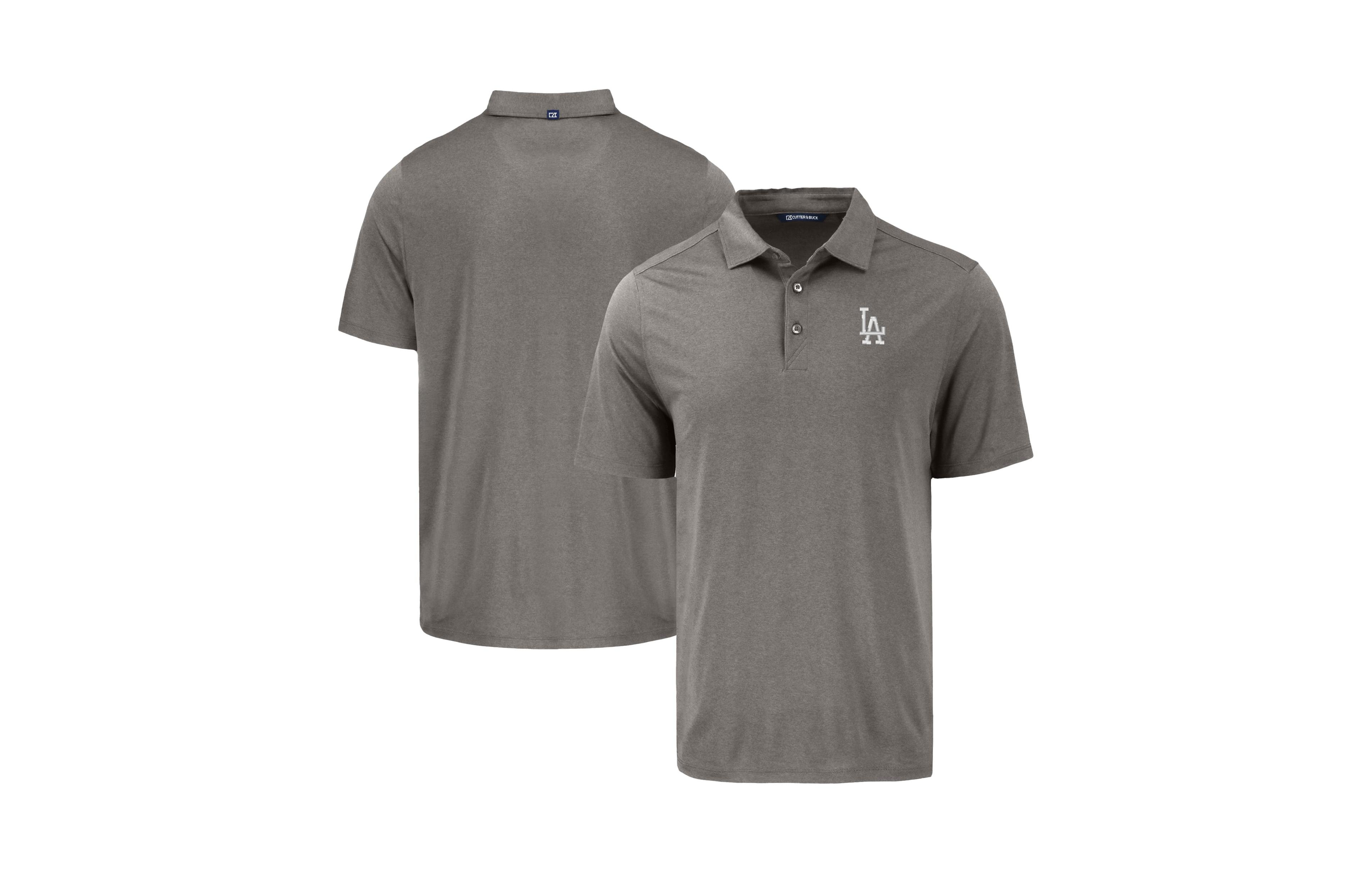 Cutter & Buck Men's Cutter & Buck Gray Los Angeles Dodgers Coastline Epic Comfort Eco Polo Shirt