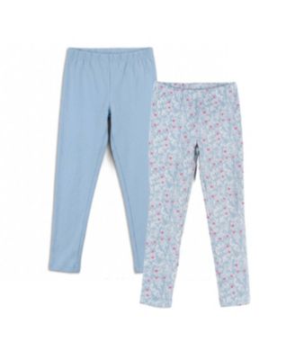 Girls' 4-16 Reinforced-Knee Cotton Leggings, 2-Piece Set