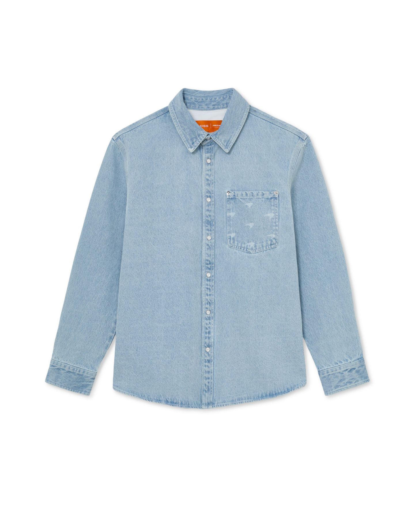 Мужская рубашка REISS Chronix Relaxed-Fit Denim, цвет: Мягкий синий — фото 2