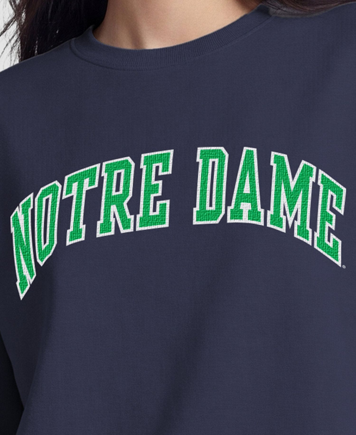 Women's Navy Notre Dame Fighting Irish Fleece Crew Sweatshirt