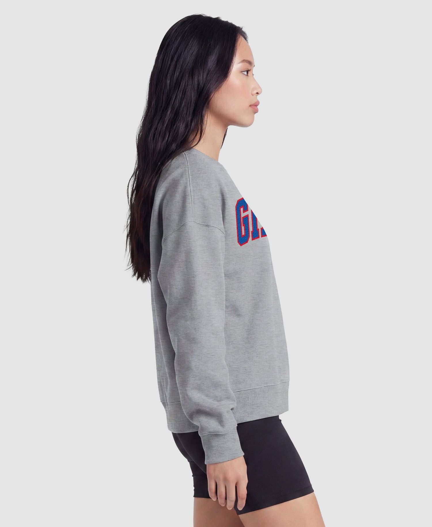 New York Giants Women's Contrast Lined Sweatshirt - Heather Gray