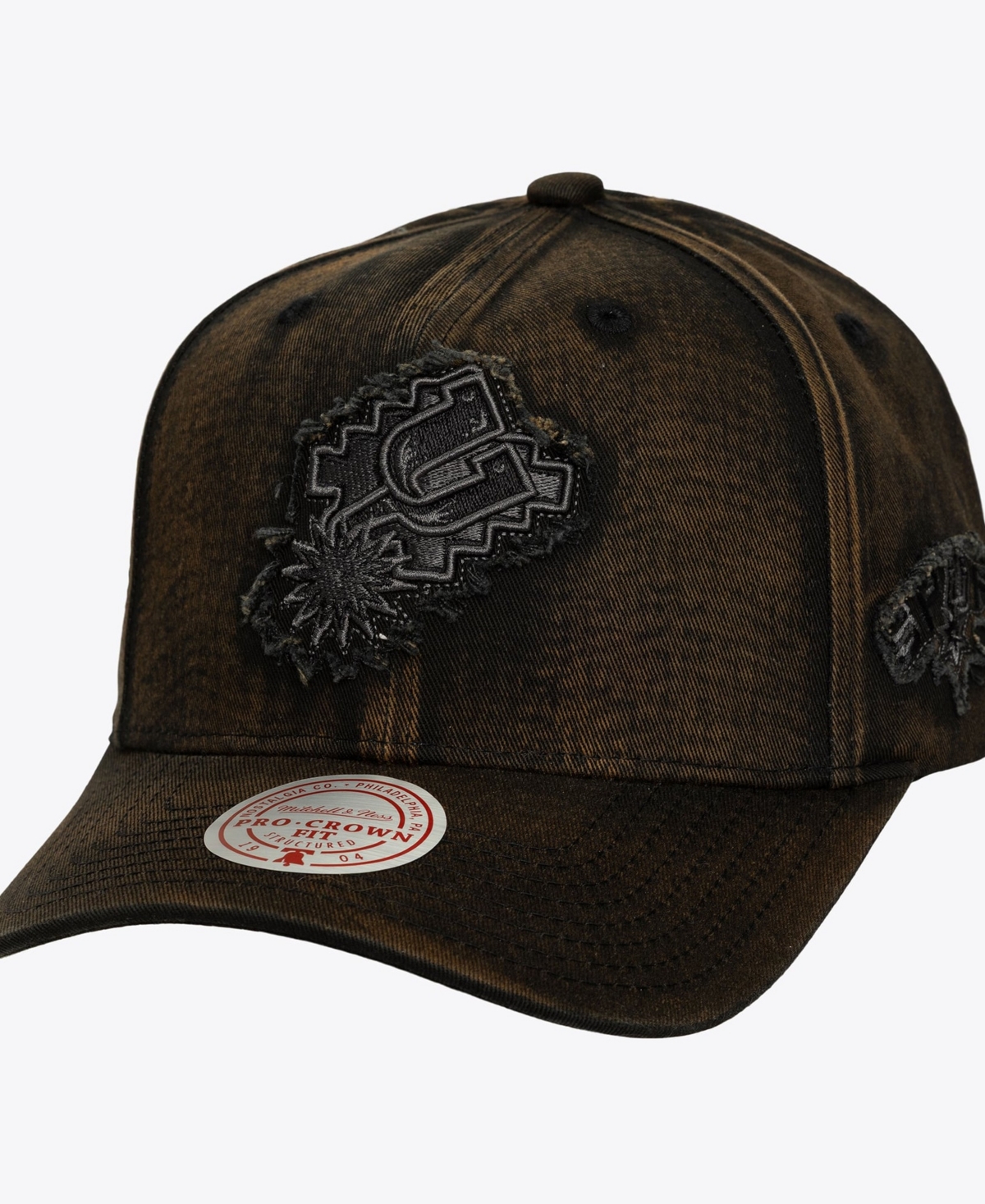 Mitchell & Ness Men's Black San Antonio Spurs Downtown Pro Crown Snapback Hat - Black