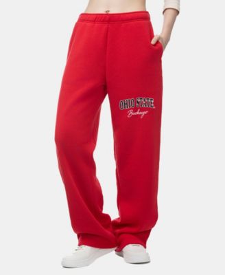 Women's  Scarlet Ohio State Buckeyes Wordmark Fleece Sweatpants