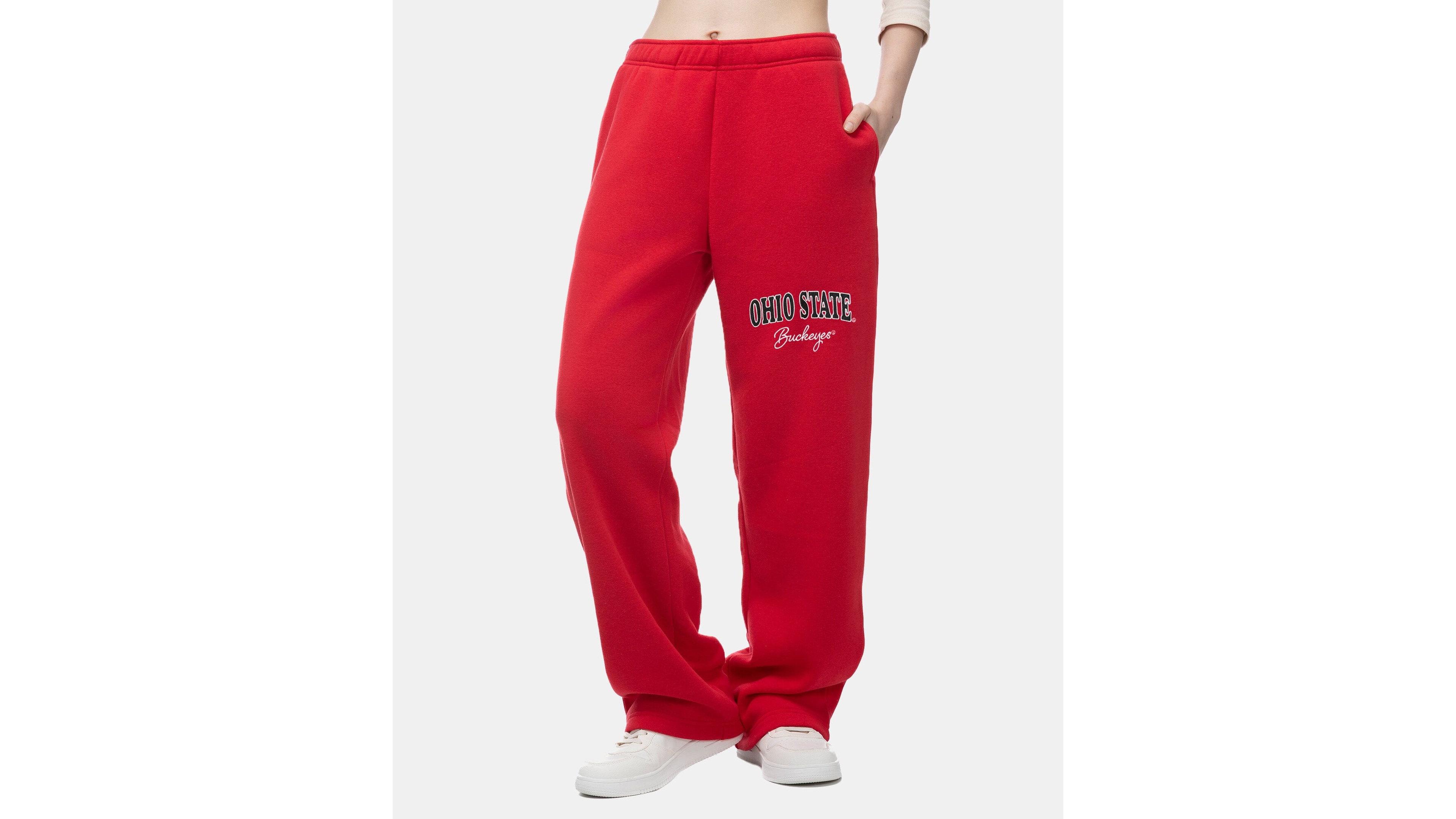 Women's ZooZatz Scarlet Ohio State Buckeyes Wordmark Fleece Sweatpants