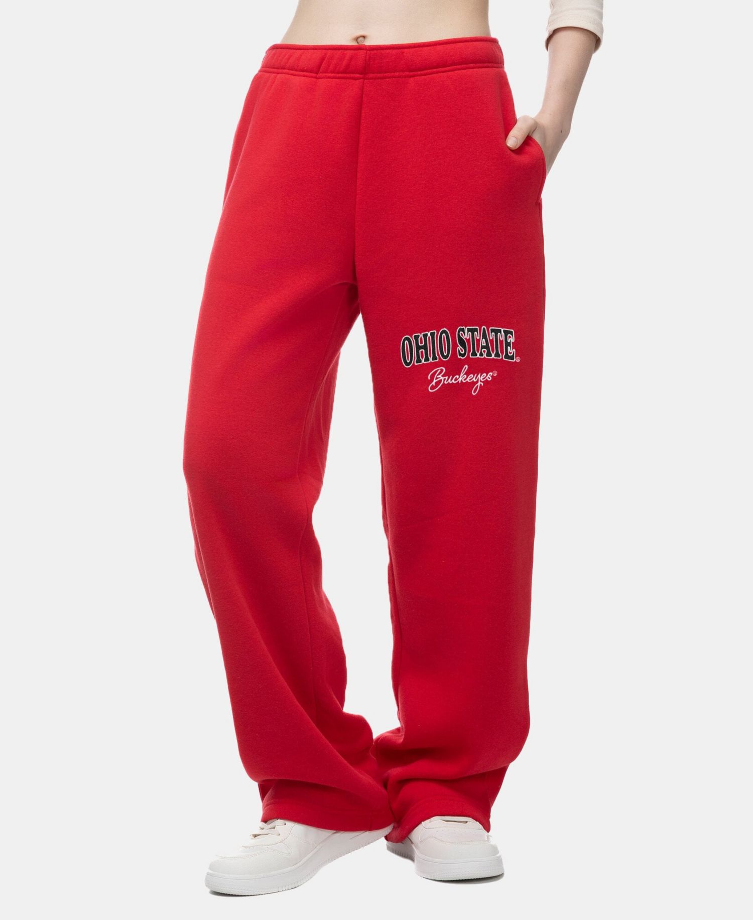 Women's Scarlet Ohio State Buckeyes Wordmark Fleece Sweatpants
