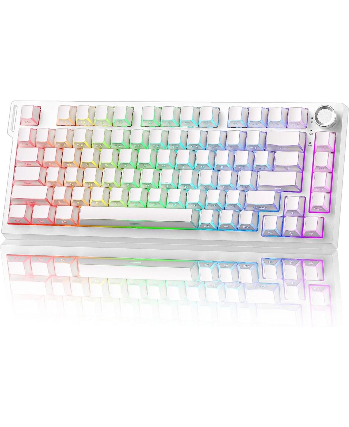 Ipason RT75 Pro Wireless Hall-Effect Gaming Mechanical Keyboard for Pc - White