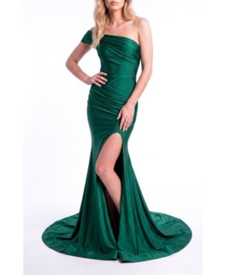 Women's One-Shoulder Ruched Mermaid Gown