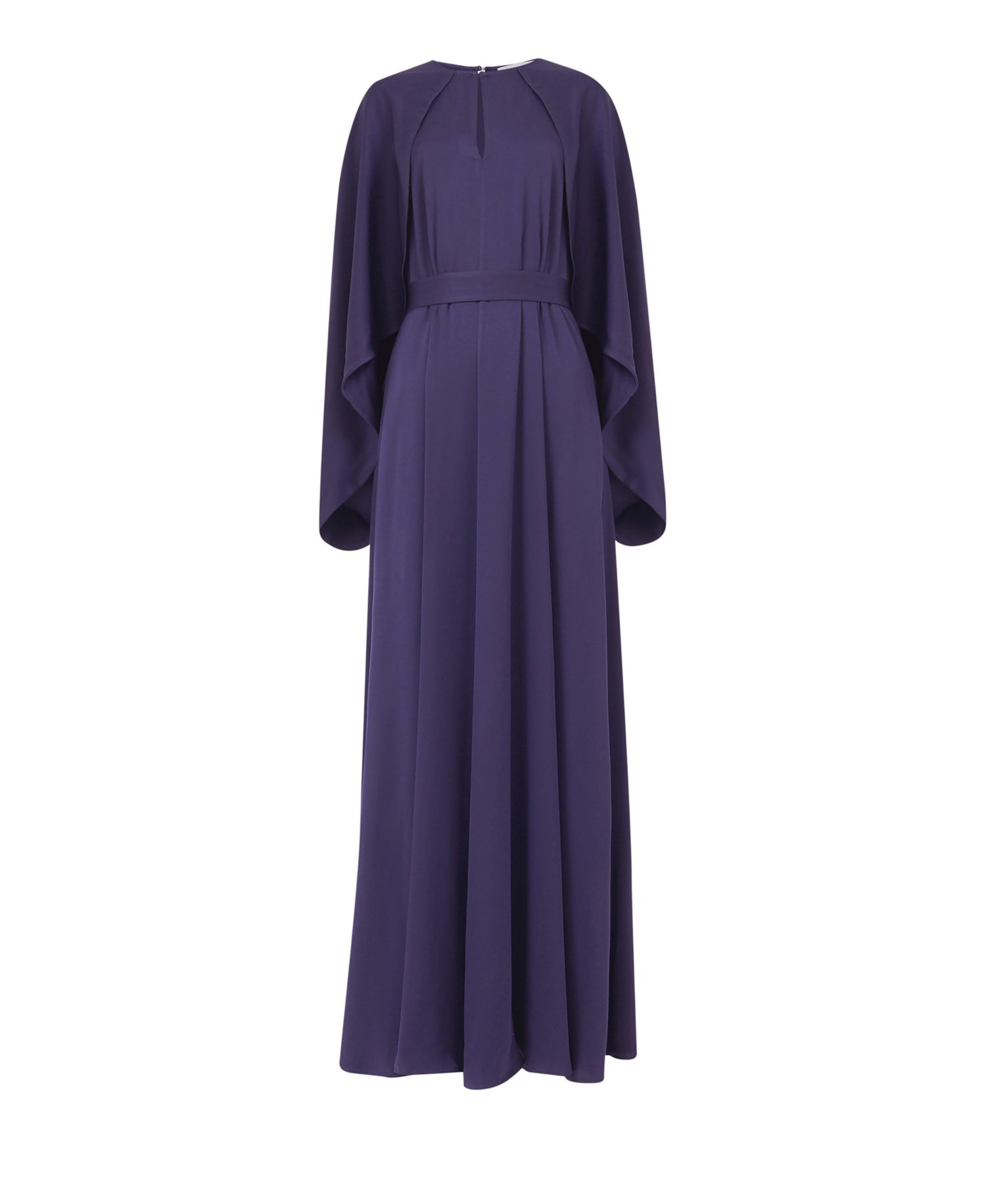 Women's Cape-Sleeve Belted A-Line Dress