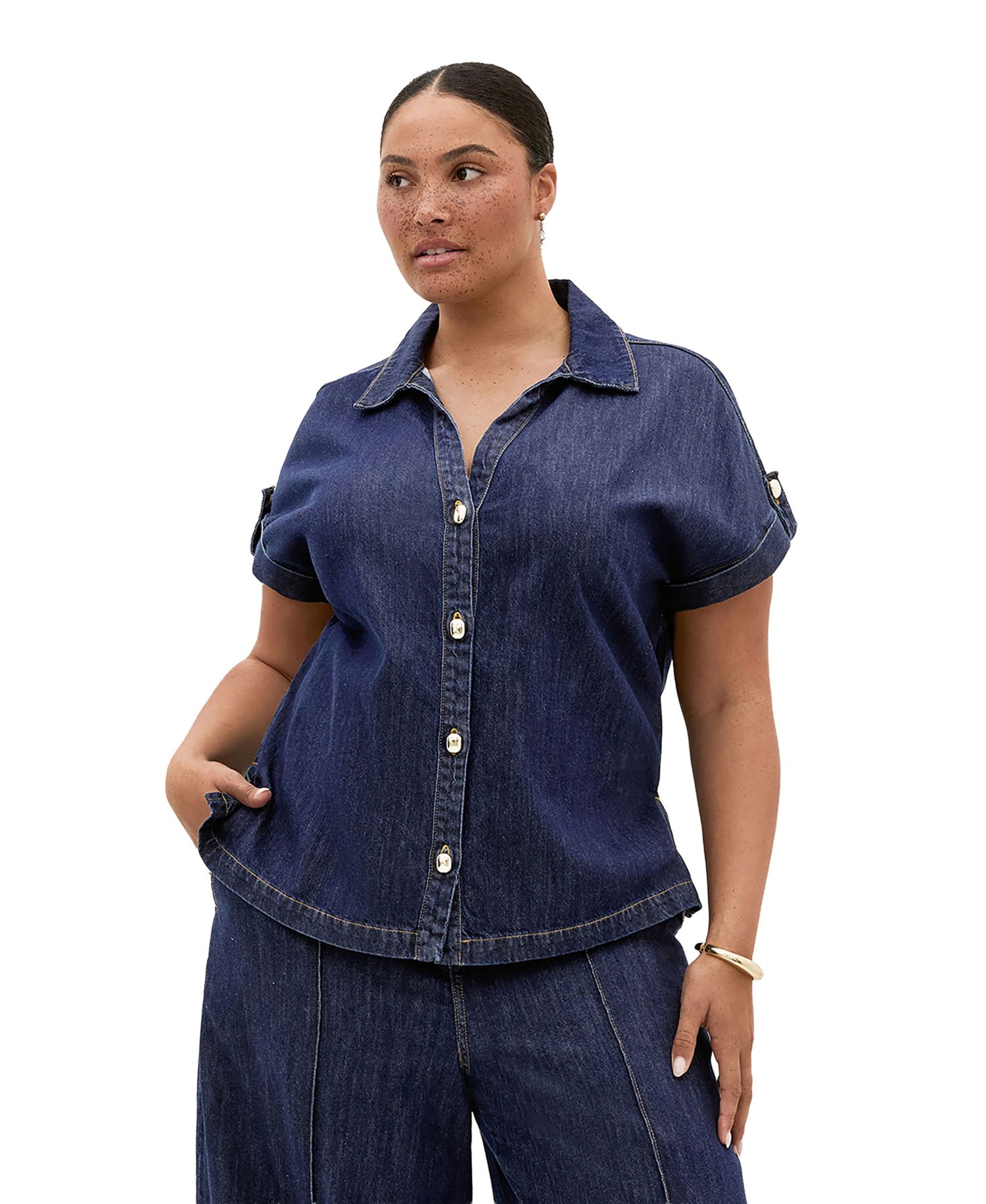 Women's Plus Size Tilly Cotton Denim Shirt