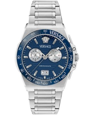 Men's Greca Reaction Silver Stainless Steel Bracelet Watch, 43mm