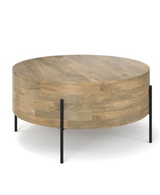 Rayburn 38" Mango Wood Drum Coffee Table