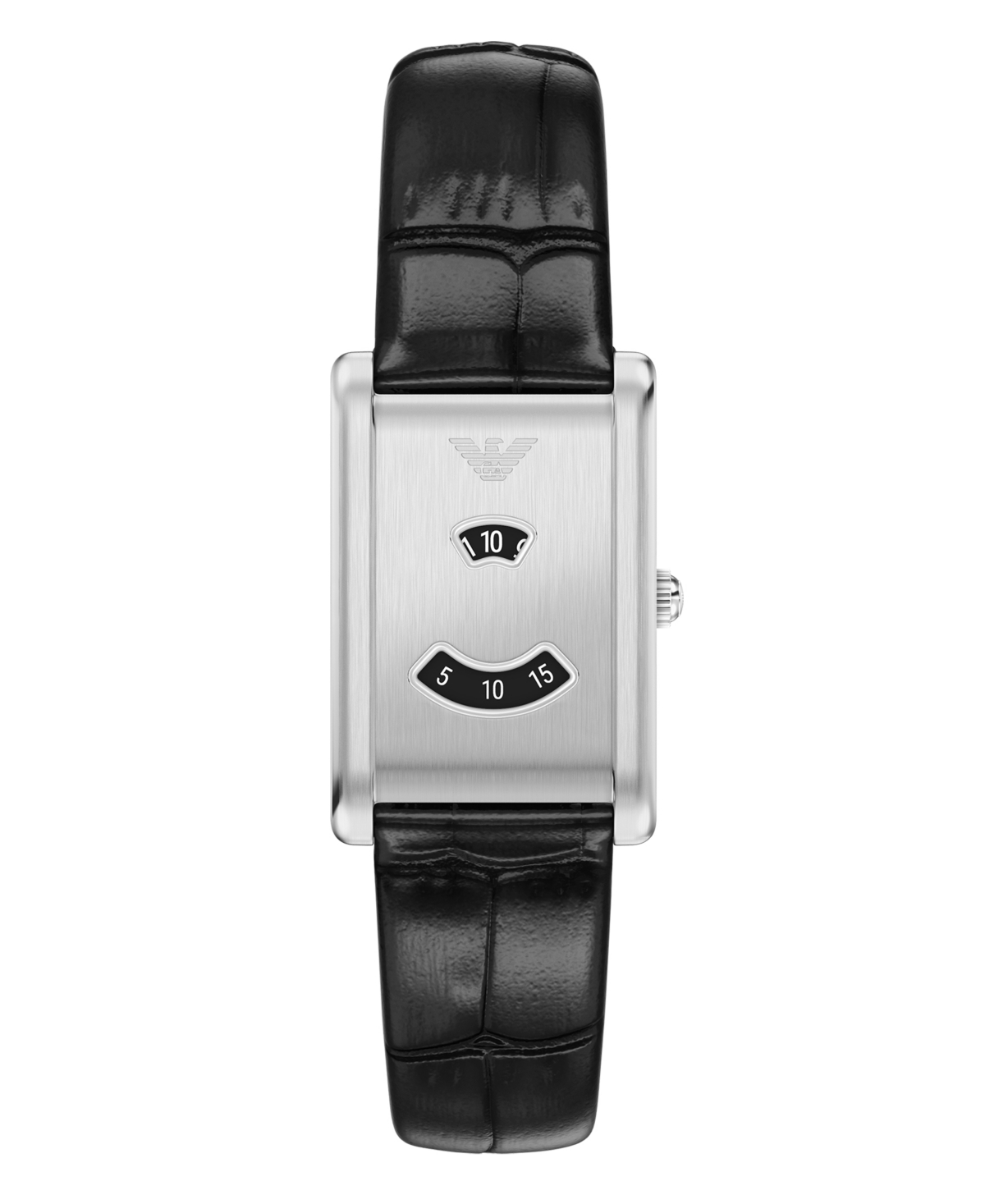Emporio Armani Men's Two-Hand Quartz Mystery Hour Black Leather Watch 31mm - Black
