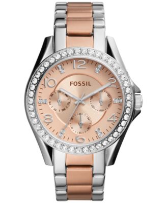 Fossil - Women's Riley Two-Tone Stainless Steel Bracelet Watch 38mm ES4145