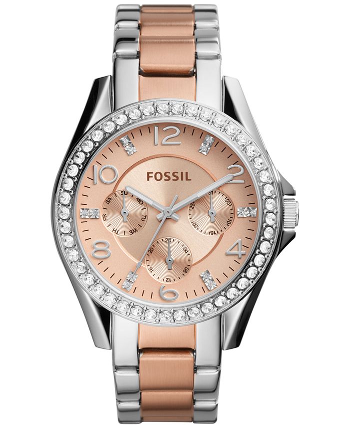 Fossil Women s Riley Two Tone Stainless Steel Bracelet Watch 38mm