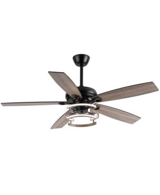 52" Modern Matte Black Reversible Integrated LED Dimmable Ceiling Fan with Light and Remote