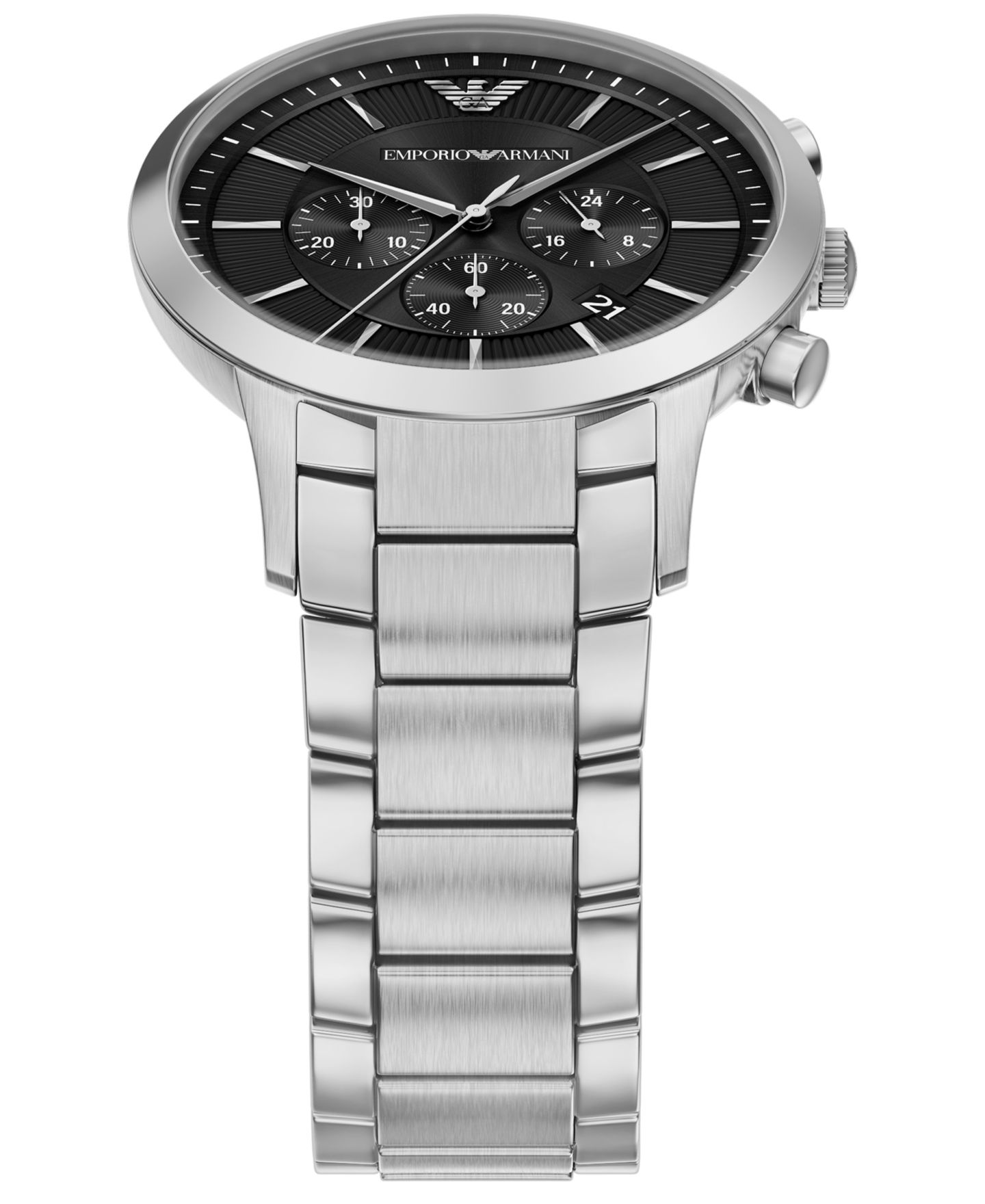 Мужские часы Emporio Armani Quartz Archetipo Chronograph Silver Stainless Steel Bracelet Watch 43mm — фото 6