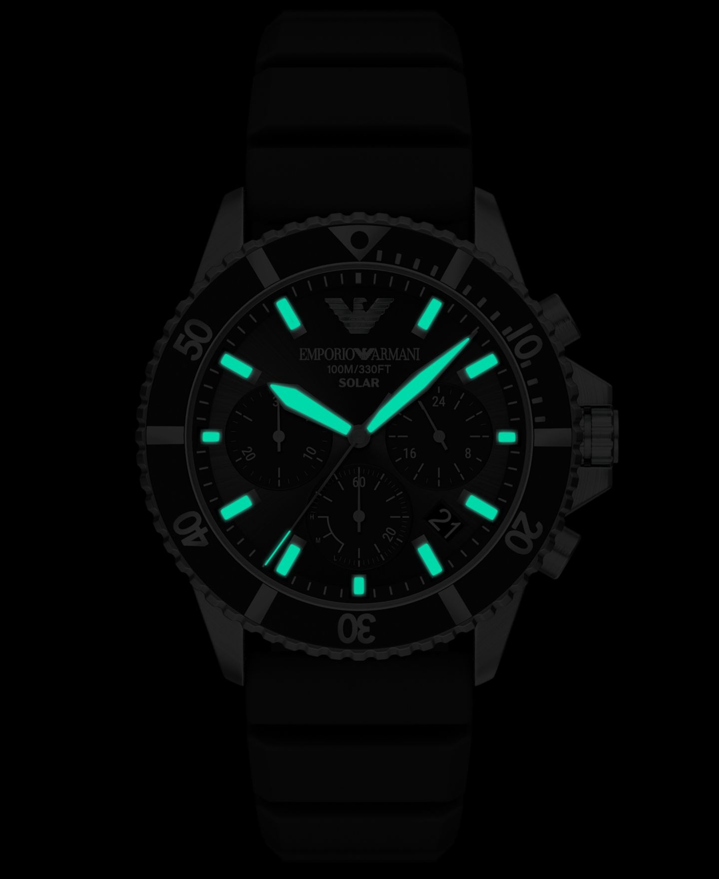 Мужские часы Emporio Armani World Explorer Solar Chronograph Black Silicone 44mm — фото 5