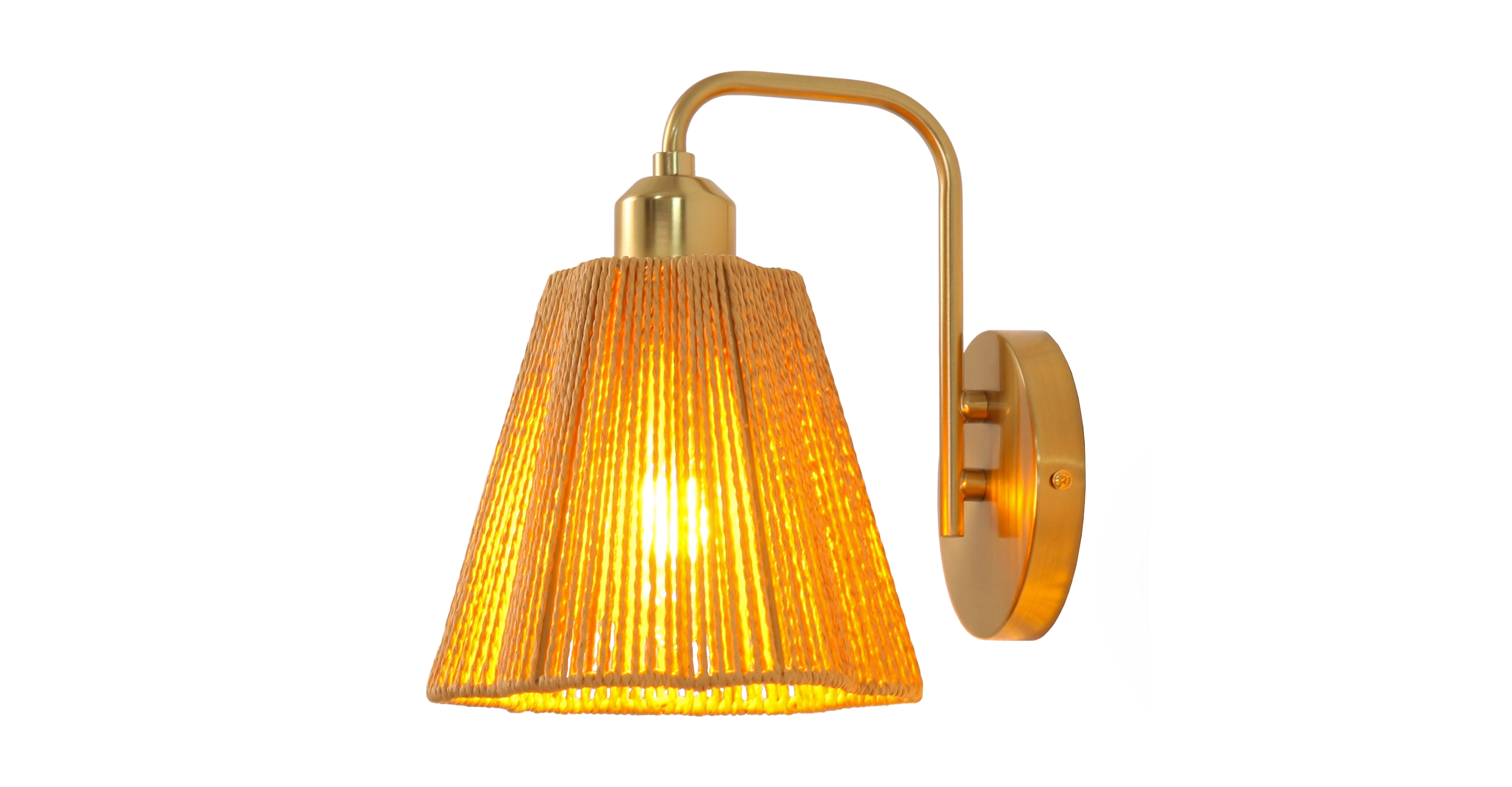 Parrot Uncle Hand-Woven Brass Paper Rope 1-Light Wall Sconce