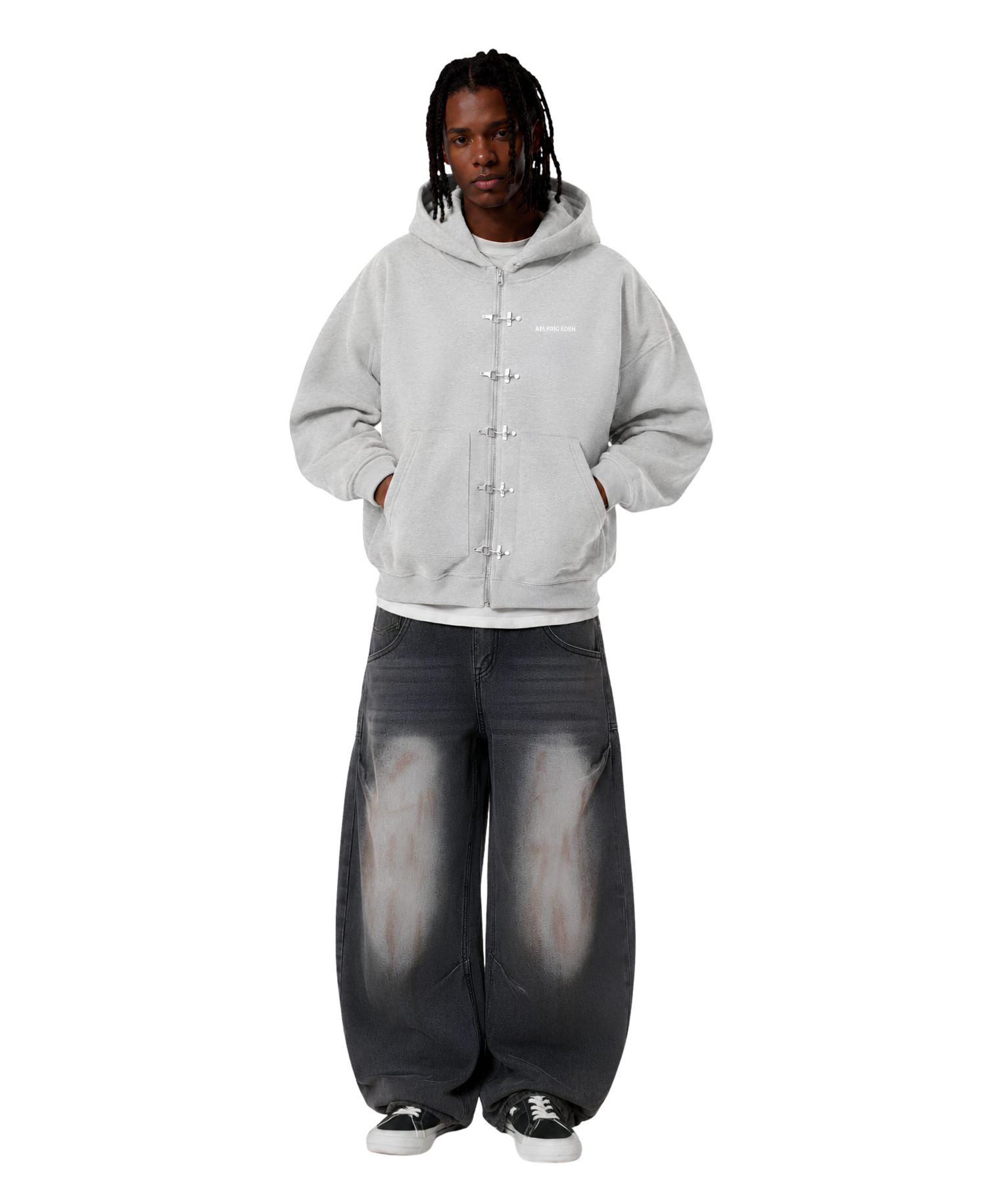 Men's Boxy Metal Toggle Zip Up Hoodie