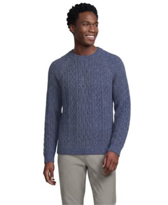 Men's Long Sleeve Cotton Wool Blend Crewneck Sweater
