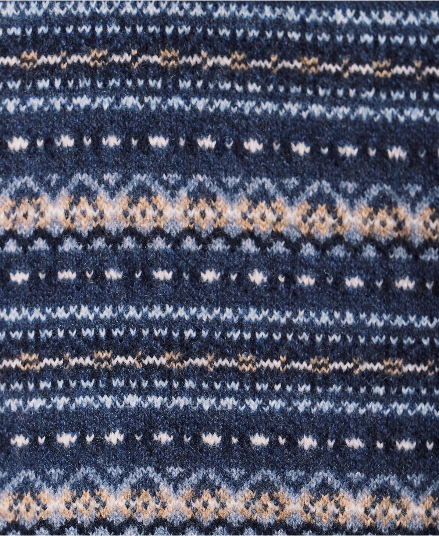Мужские рубашки Lands' End Long Sleeve CasTtouch Fairisle Sweater Polo, цвет: Индиго меланжевый — фото 4