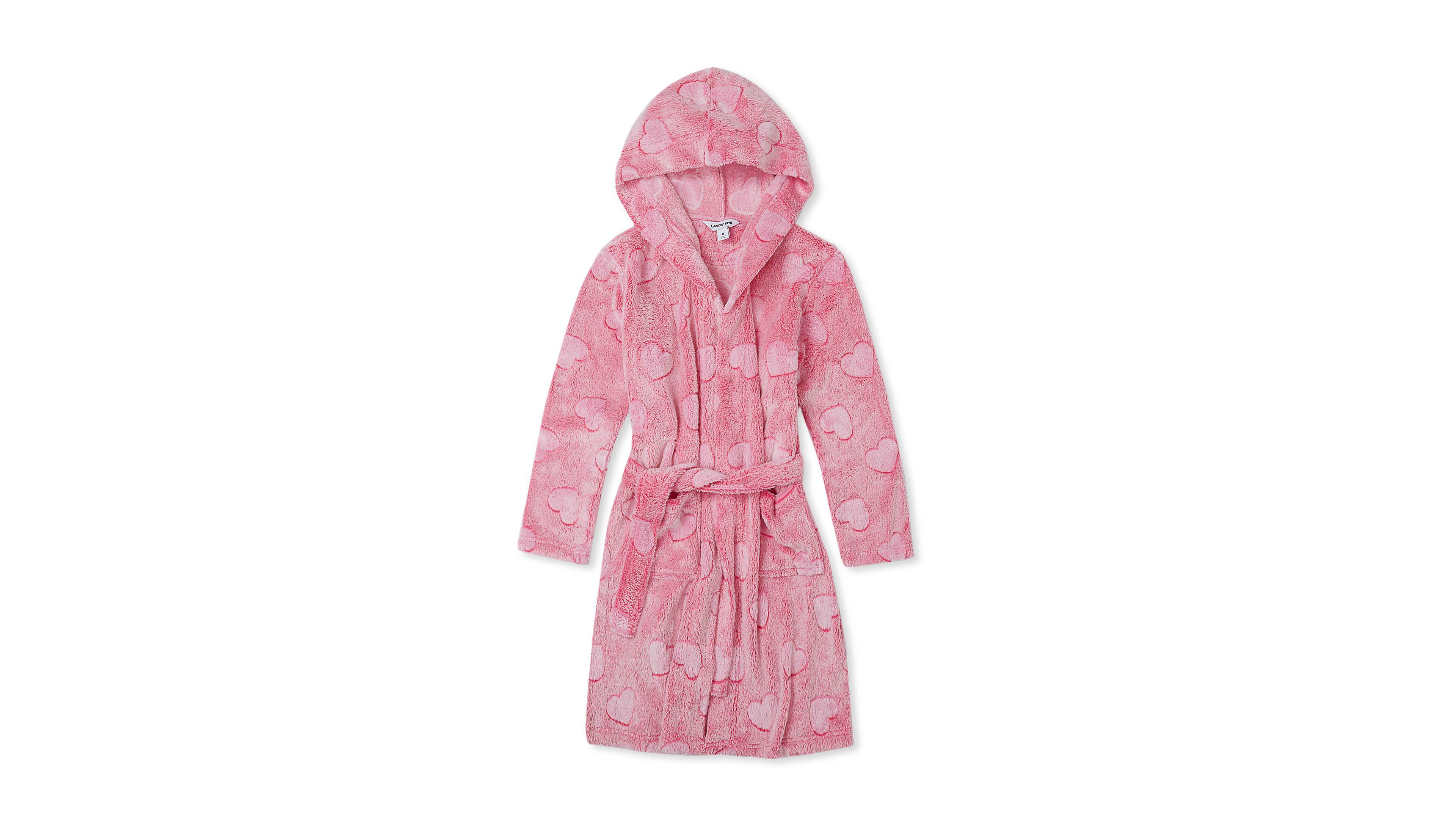 Lands' End Big Girls Embossed Plush Robe