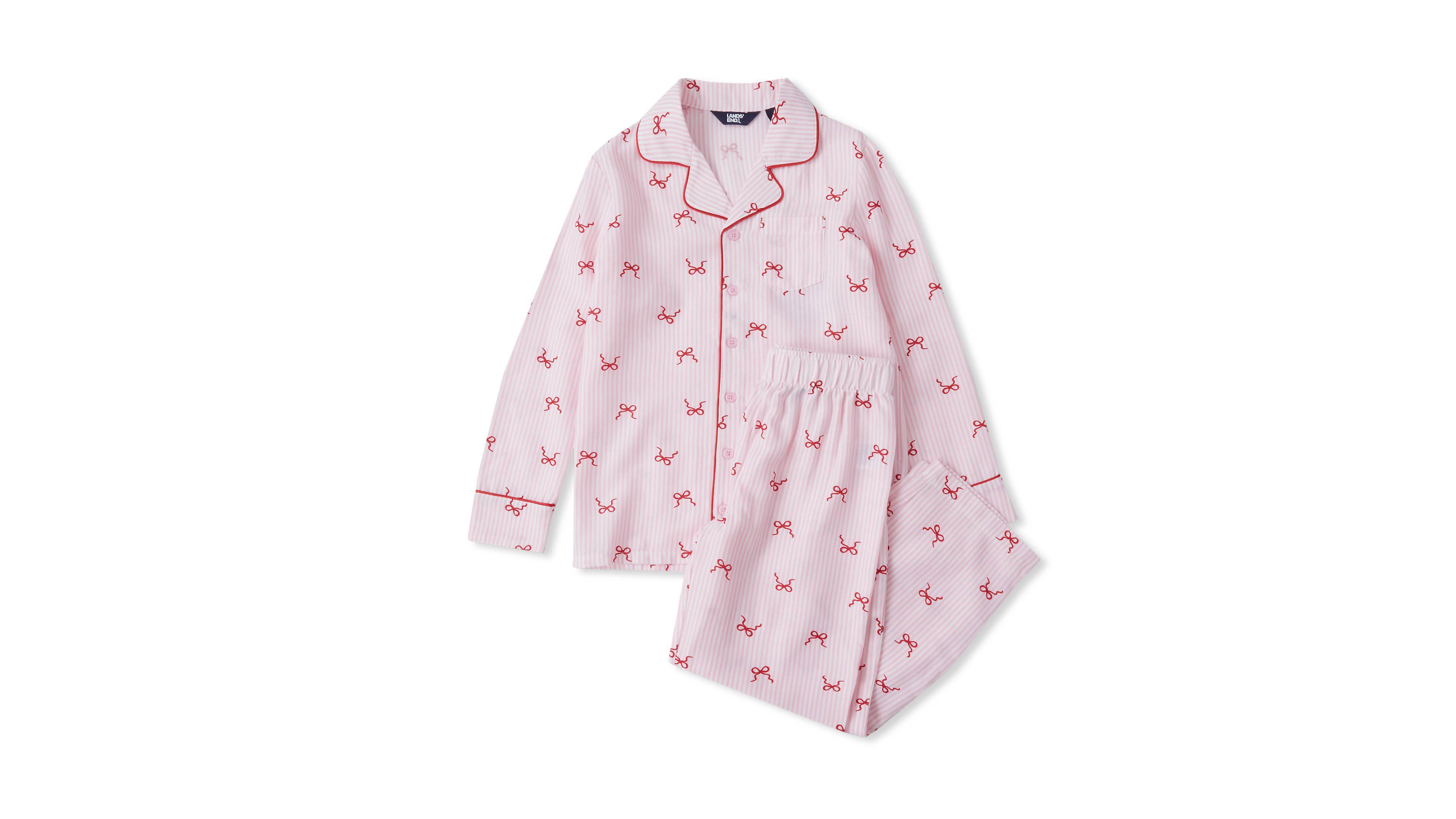 Lands' End Big Girls Flannel 2 Piece Pajama Set