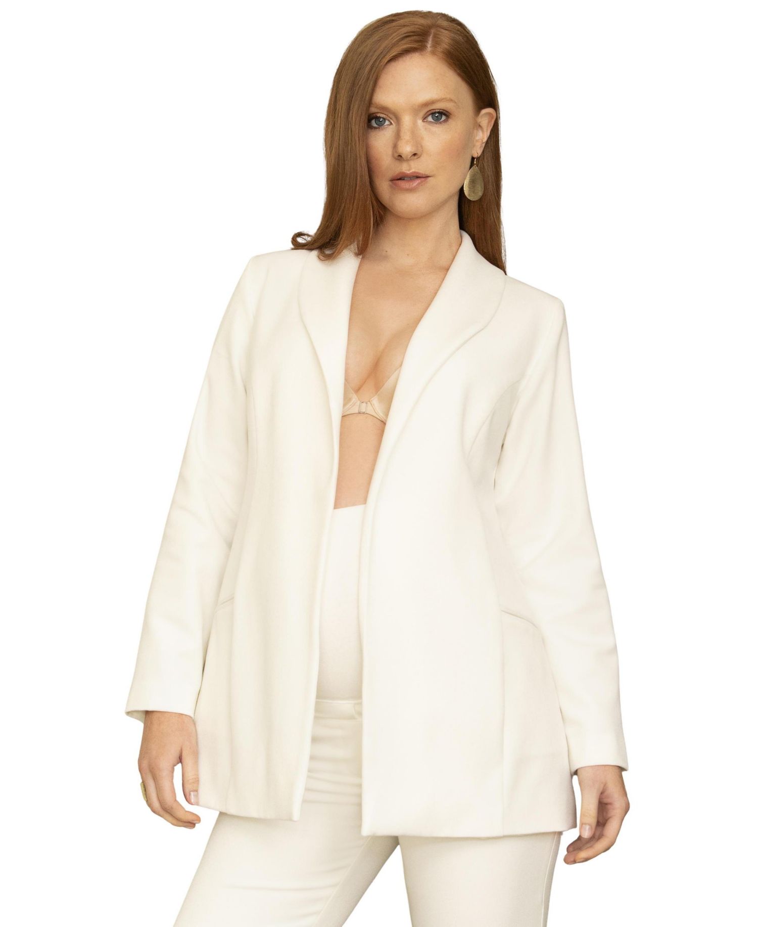 Mya Tailored Long-Sleeve Fasten-Free Jacket