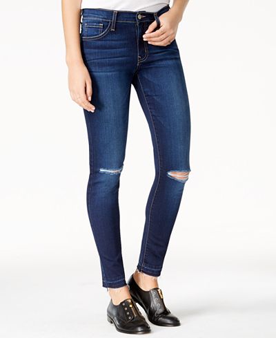 Flying Monkey Ripped Dark Wash Skinny Jeans