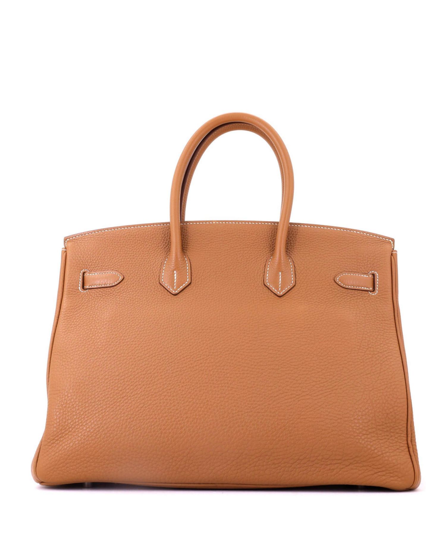 Pre-Owned Hermes Birkin 35 Handbag Brown Togo with Palladium Hardware