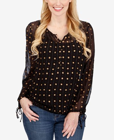 Lucky Brand Sheer Henley Top