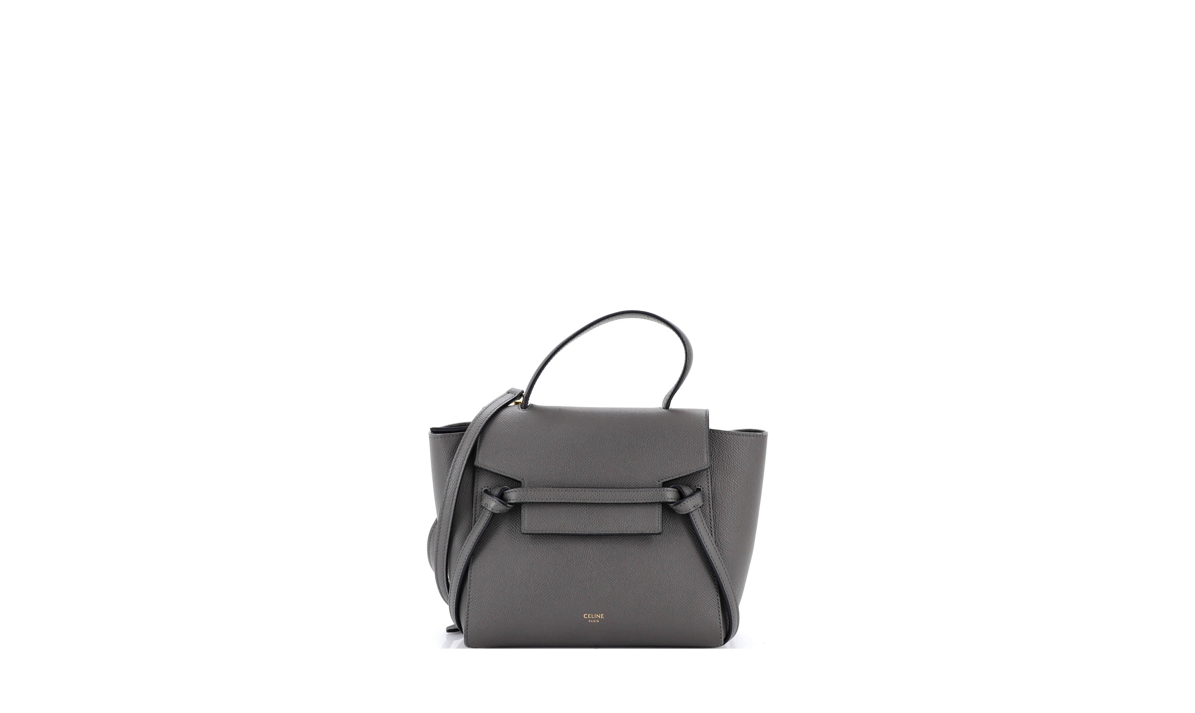 Pre-Owned Celine Nano Belt Bag Textured-Leather Crossbody Handbag