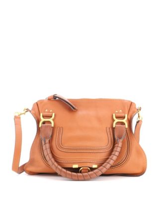Marcie Leather Adjustable-Strap Satchel, 13"W x 11"H x 5"D