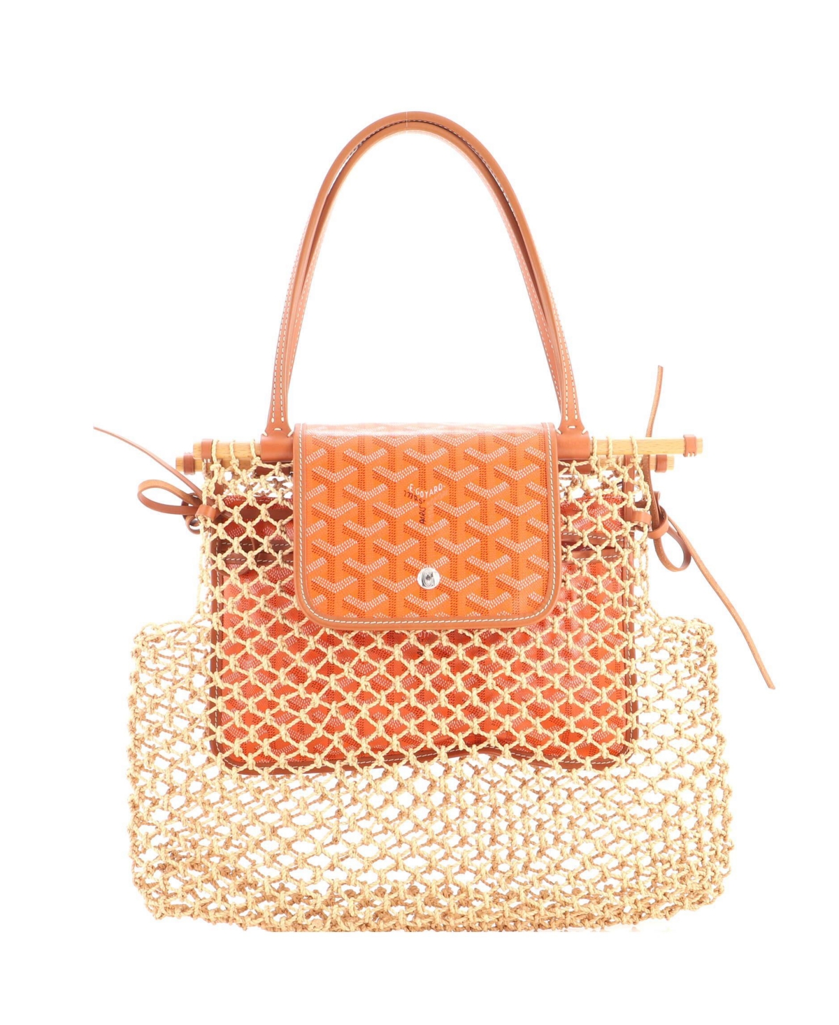 Pre-Owned Goyard Aligre Bag Raffia Net with Coated Canvas