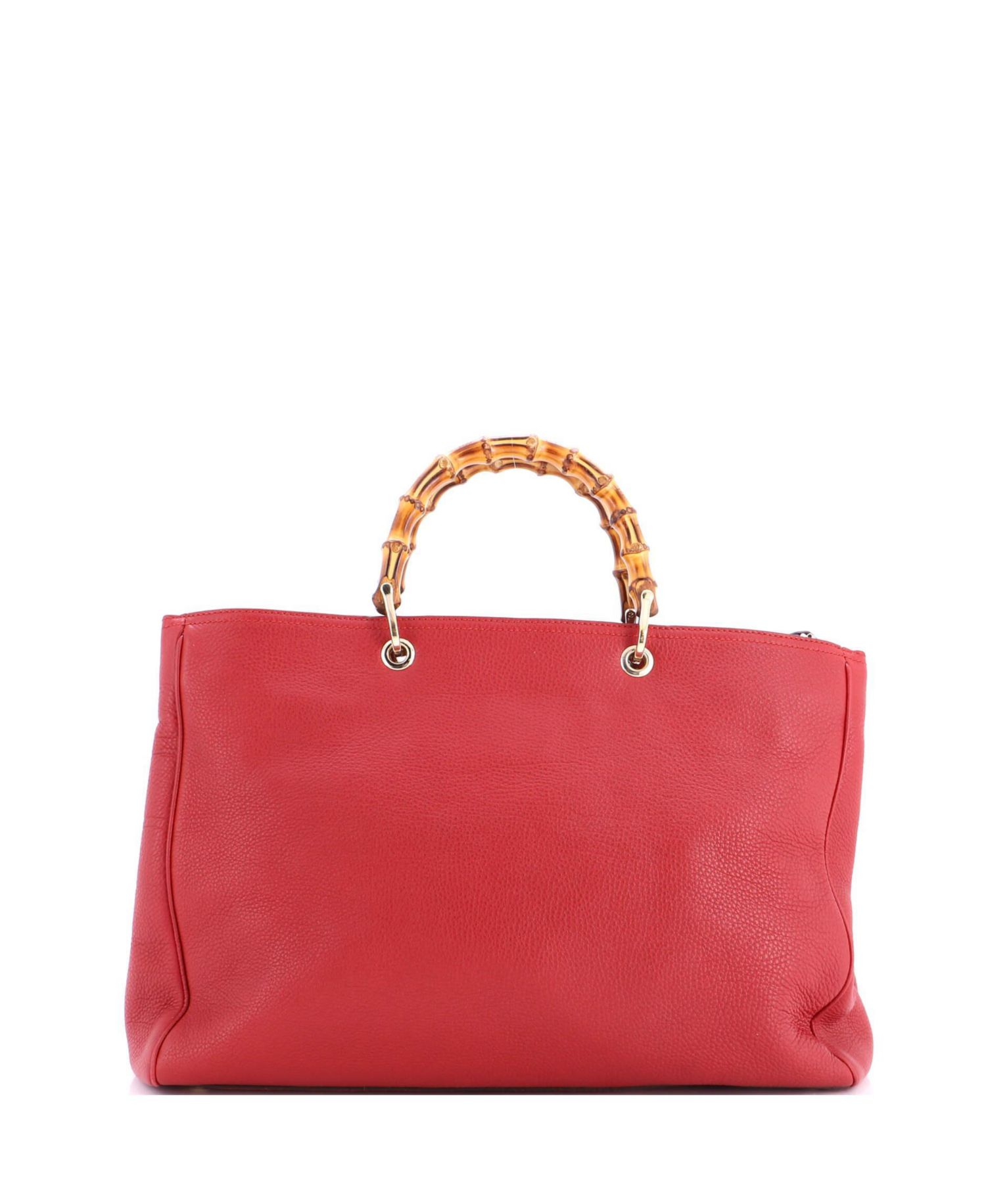 Large Bamboo Shopper Tote Leather