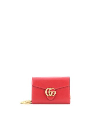 Mini GG Marmont Chain Wallet Leather