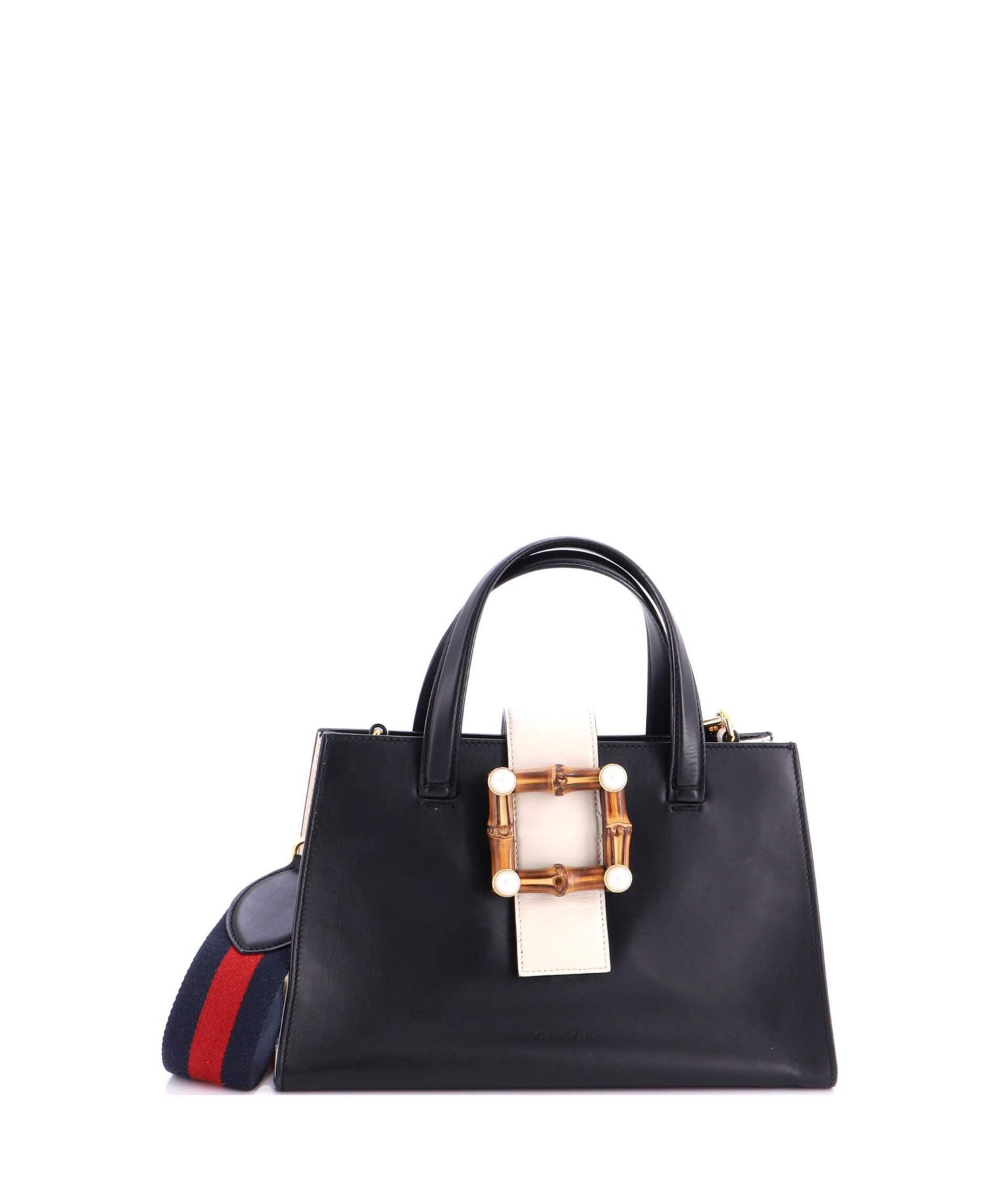 Small Bamboo Buckle Tote Leather