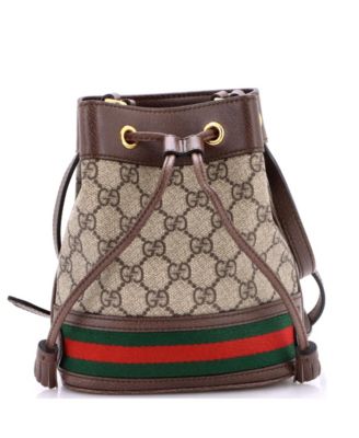 Mini Ophidia Crossbody Coated Canvas Bucket Bag