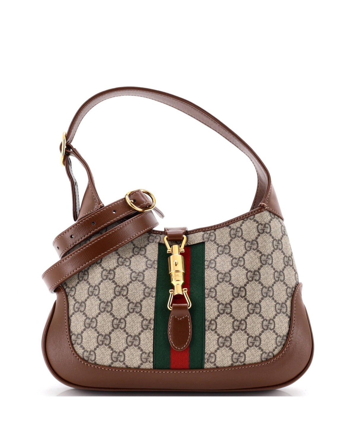 Pre-Owned Gucci Small Jackie 1961 Hobo Gg Coated Canvas - Brown