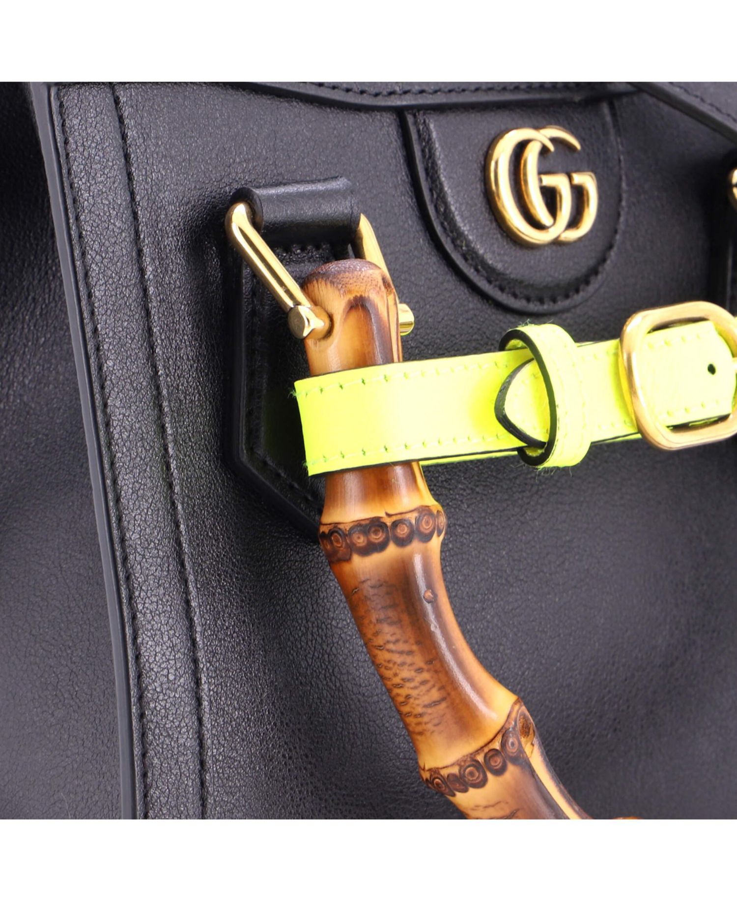 Mini Diana NM Bamboo Handle Tote Leather