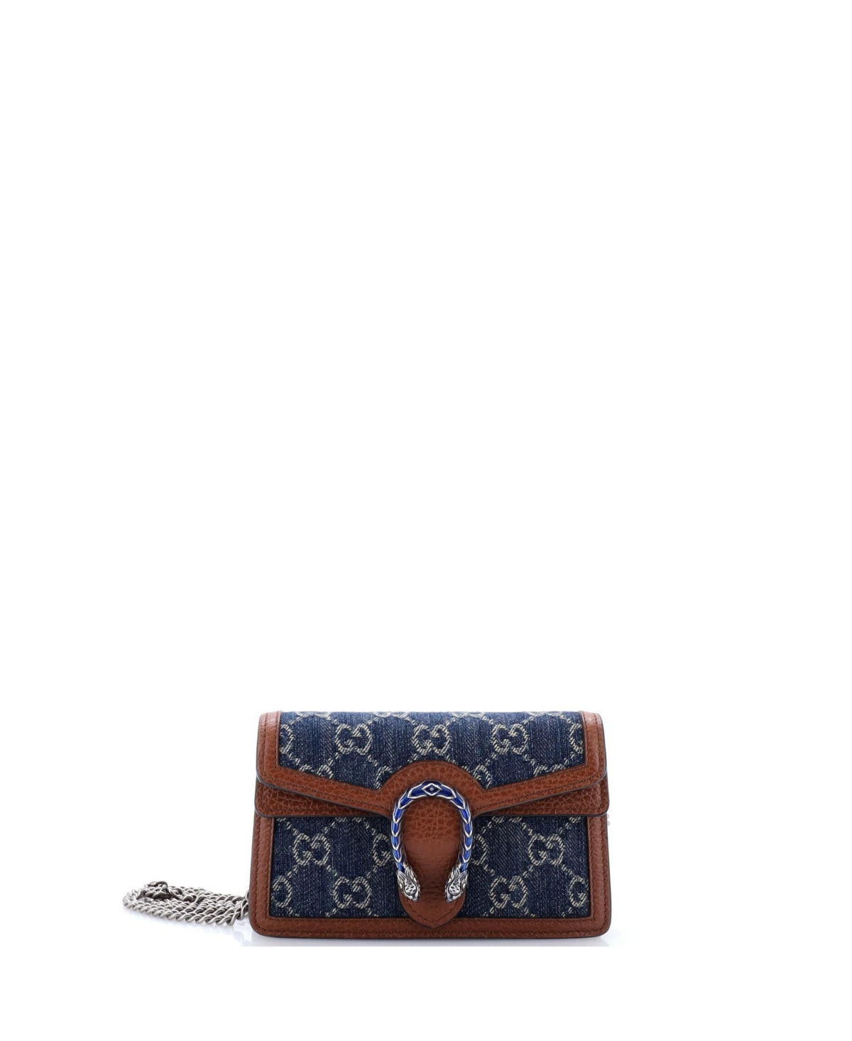 Pre-Owned Gucci Super Mini Dionysus Bag Gg Denim - Blue